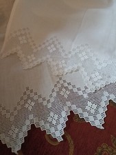 Bel set 2 asciugamani 1+1 puro lino bianco, sfilato siciliano Panetta