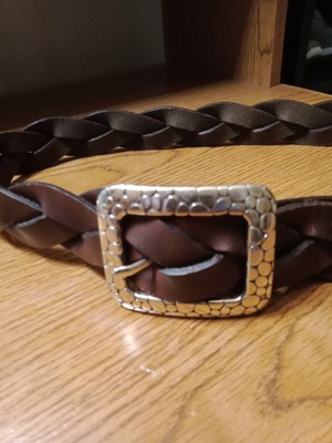 Brighton Womens Sz 34 Belt Brown Braided Woven Leather  display picture 3
