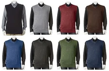 Croft & Barrow Signature Sweater Mens Big & Tall Solid Heavyweight Vest NEW $45