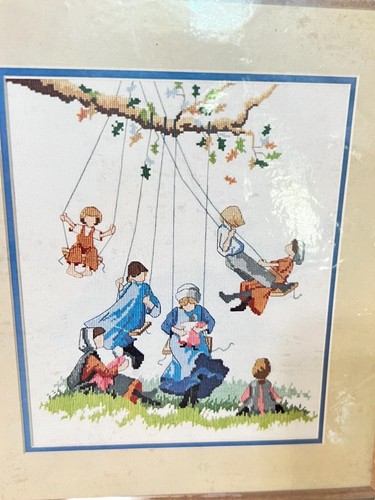 1986 Dimensions Counted Cross Stitch Amish Playtime 3622 Pattern - Picture 2 of 7