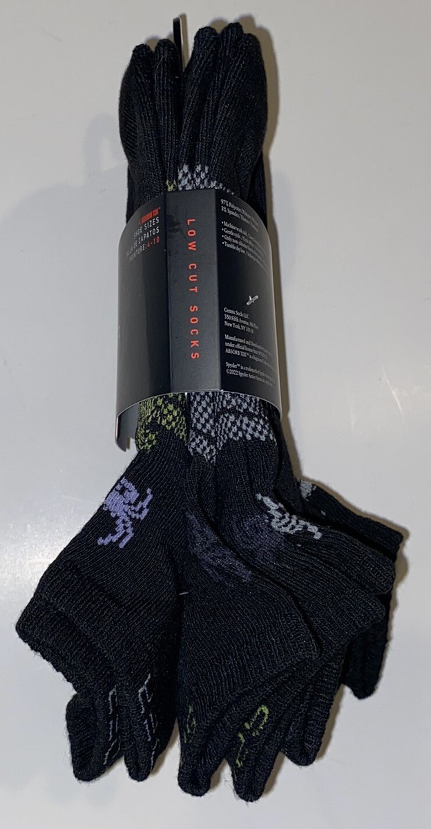 Spyder Low Cut Socks 5 Pair Women's 4-10 Black w/ Multicolor