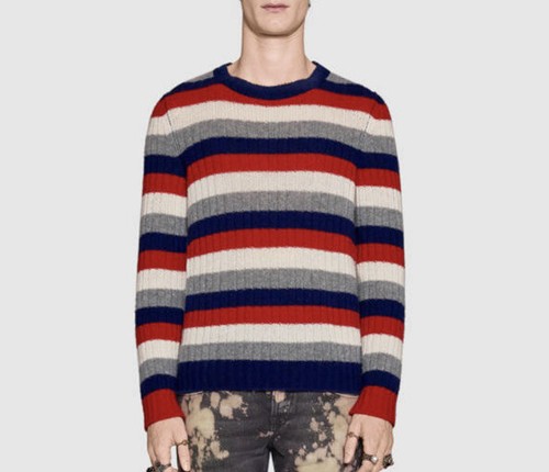 Gucci Cashmere Striped Crewneck Sweater 