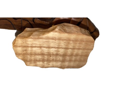 Beautiful DOLPHIN Puzzle & Wood Sculpture Carved From One piece Of Black Walnut - Picture 7 of 9