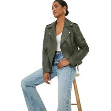Dorothy Perkins Womens/ladies Leather Cropped Boxy Jacket Dp4403