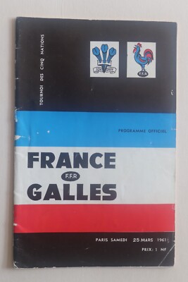 Programme France Vs Galles 1961 - Rugby Union - Collectible Vintage Années 60 - Très Bon état