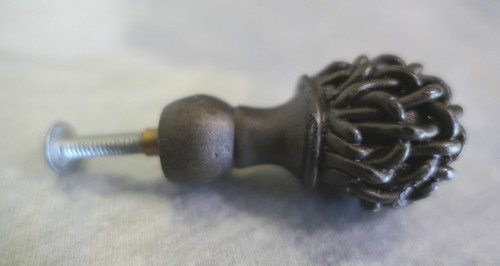 Vintage Antiqued Brass Armoire Dresser Sideboard Lamp Finial Cabinet Knob 2" H