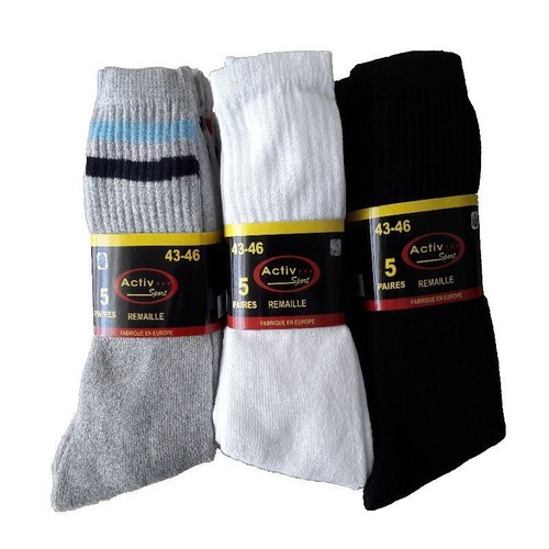 Lot de 10 à 70 paires de chaussettes tennis Noir, Blanc ou Gris pour homme/femme - Imagen 25 de 97