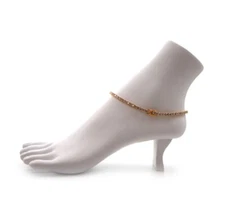 Cubic Zirconia 3mm Tennis Chain Anklet Ankle Bracelet 10 - 12 in 14k Gold Plated