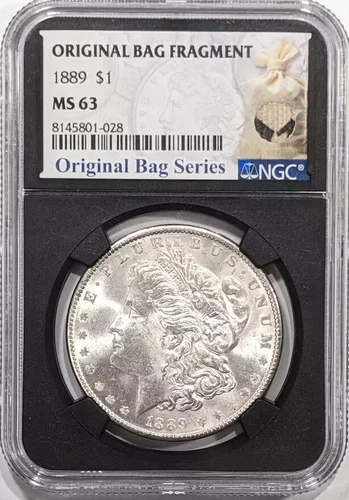 1889 P Morgan Silver Dollar NGC MS-63 Original Bag Series Fragment