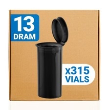 Loud Lock Pop Top Dram Vials - Food Storage Containers - 13 Dram - 315ct - Black
