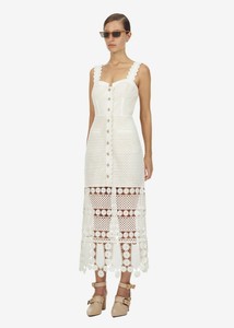 self portrait fishnet crochet lace dress