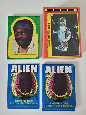 Alien Trading Cards Full Set plus Sticker, Wax Pack und Wrapper