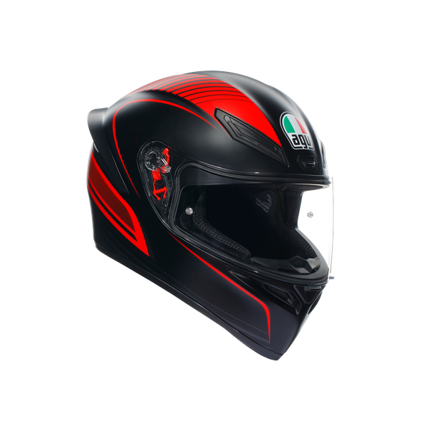 CASCO AGV INTEGRALE K1 S E2206 - WARMUP ROSSO MATT BLACK/RED TAGLIA XL