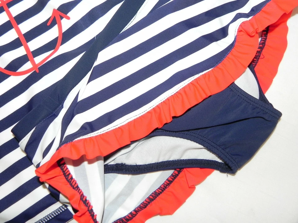 NEW GIRLS 4T TOMMY BAHAMA RELAX 2 PIECE RASH GUARD SUIT SWIM SET ANCHOR NAVY - Image 4 of 4