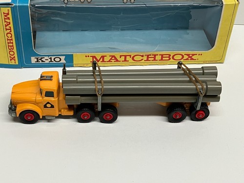 original / vintage MATCHBOX KING SIZE K-10 PIPE TRUCK in Original Box - Picture 9 of 13