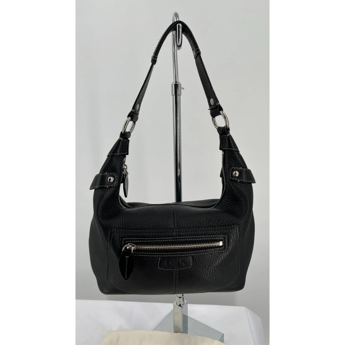 Black pocket front slouch bag sale