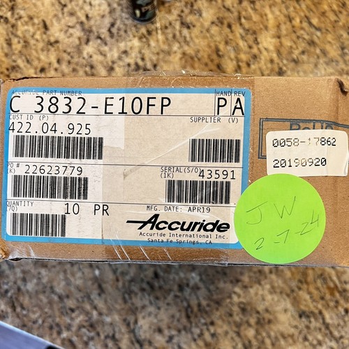 NEW Accuride Case 10 Pairs Drawer Slides 10” C3832-E10fp Full Extension 100 Lb - Picture 2 of 9