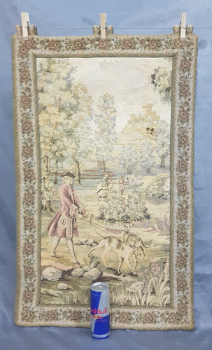 Vintage French Beautiful Hunter Scene Wall Hanging Tapestry 80x50 cm