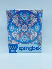 SPRINGBOK TIMELESS TURQUOISE 500 PC CROSS STITCHED FLORAL FUN GIFT NEW