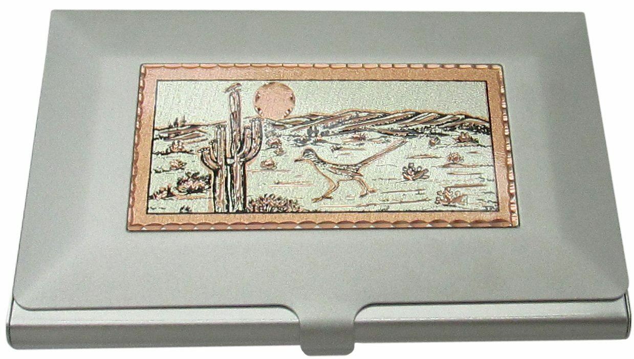 Southwestern Diamond Cut Copper Medallion Card Holder Desert Design-image