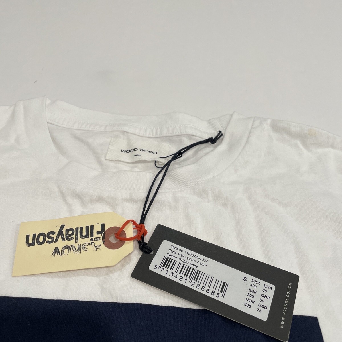 New Wood Wood WW T-shirt Small Askov Finlayson White | eBay