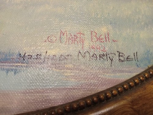Marty Bell ""Happy Heart Cottage"" Gemälde zweimal signiert 1992 limitierte Auflage. 428/1200 - Bild 4 von 6