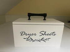 Dryer Sheet Holder with Hinged Lid for Laundry 7.8"L x 4.7"W x 4.3"H