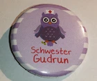 B42 - Owl Nurse Nurse Button Buttons