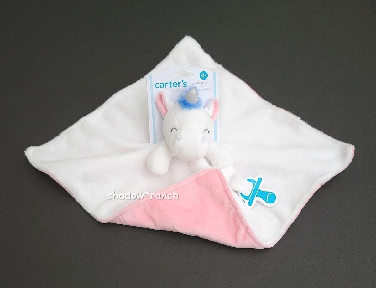 Carters Unicorn Security Blanket Pacifier Holder Rainbow Mane