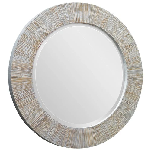 Uttermost Repose Natural Bamboo 36" Round Wall Mirror - Picture 6 of 7