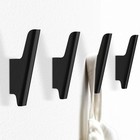 Wooden Wall Hooks 4 Pack Coat Mounted Black Heavy Duty Hanging Hat Towel Bag