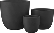 18",14",10" Dia Concrete round Planters (Set of 3), Outdoor Indoor Large Planter