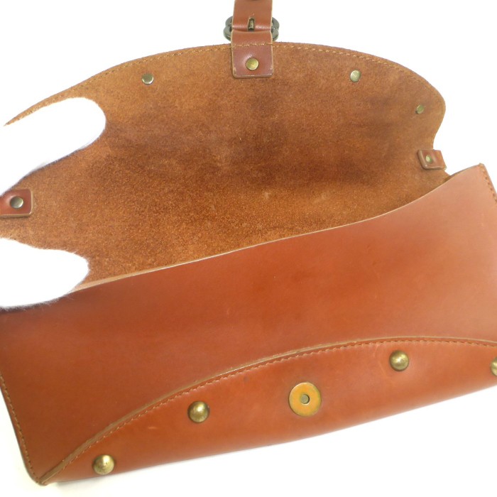 CELINE Studded Leather Shoulder Bag Brown — image 8