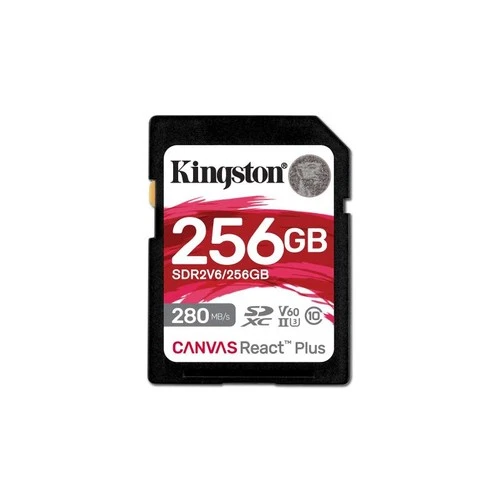 Kingston Technology 256GB Canvas React Plus SDXC UHS-II 280R/150W U3 V60 for Ful