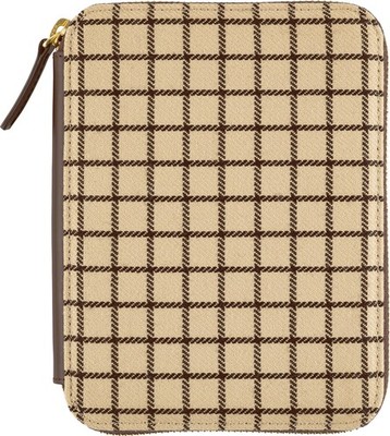 Hobonichi original (A6) notebook cover tight zip (cafe au lait check)