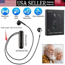 NEW Magnetic Clip-On Hearing Aids Amplifier Bluetooth Headset 8 Volume Levels US
