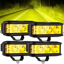 4Pcs AUXBEAM 5" 68W LED Work Light Bar Spot Pods Amber Offroad Fog Driving Lamp