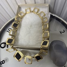 Tifari NECKLACE Gold Black 21? Vintage
