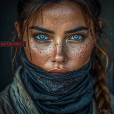 Digital Image  - Wallpaper Background  Art -  Warrior with Beautiful Eyes