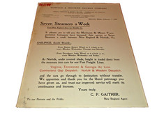 FEBRUARY 1900 NORFOLK & WESTERN N&W NEW ENGLAND STEAMSHIP SERVICE NOTICE