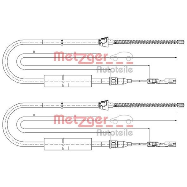 2X Metzger Handbremsseile Passend FüR Audi A2 Links+Rechts-image