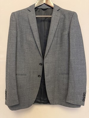 Men's Tonello Made in Italy 40R Suit: Charcoal Gray Birdseye 100% Wool 2-B 