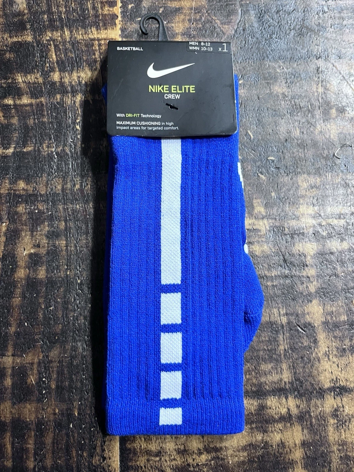 Nike Elite Basketball Crew Socks LARGE ROYAL BLUE WHITE 7622-480 (Men 8-12)