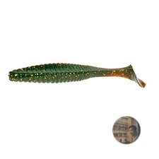 HIDEUP Stagger Original 4 Worm Lure Motor Oil Gold Flake #S-05 Bass Bait New