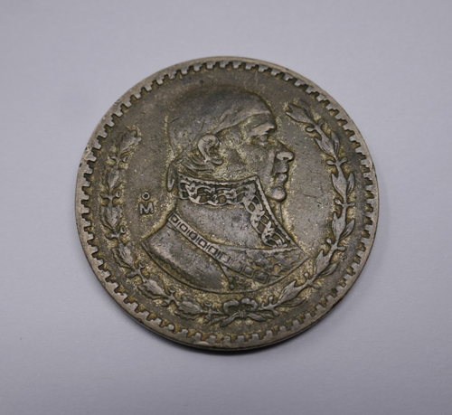 Mexican 1958 Un Peso Tepalcate Coin - Afbeelding 1 van 6