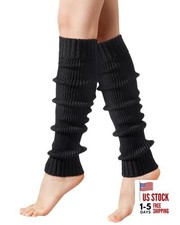 Leg Warmers - Leg Warmers for Women/Girls, Fashion Knit Neon Leg Warmer Black