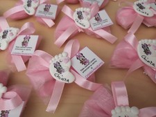 BOMBONIERA COMPLETA CALAMITA PIEDINO BIG MINNIE NASCITA BATTESIMO BIMBA HANDMADE