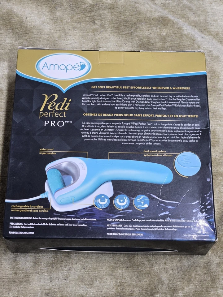 Amope Pedi Perfect Pro Waterproof Rechargeable Foot File New In Box - Image 2 of 2