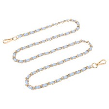 55" Purse Strap with Buckle for Shoulder and Cross Body Sky Blue Gold 