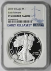 2019-W American Silver Eagle $1 Proof PF 69 Ultra Cameo NGC Early Releases